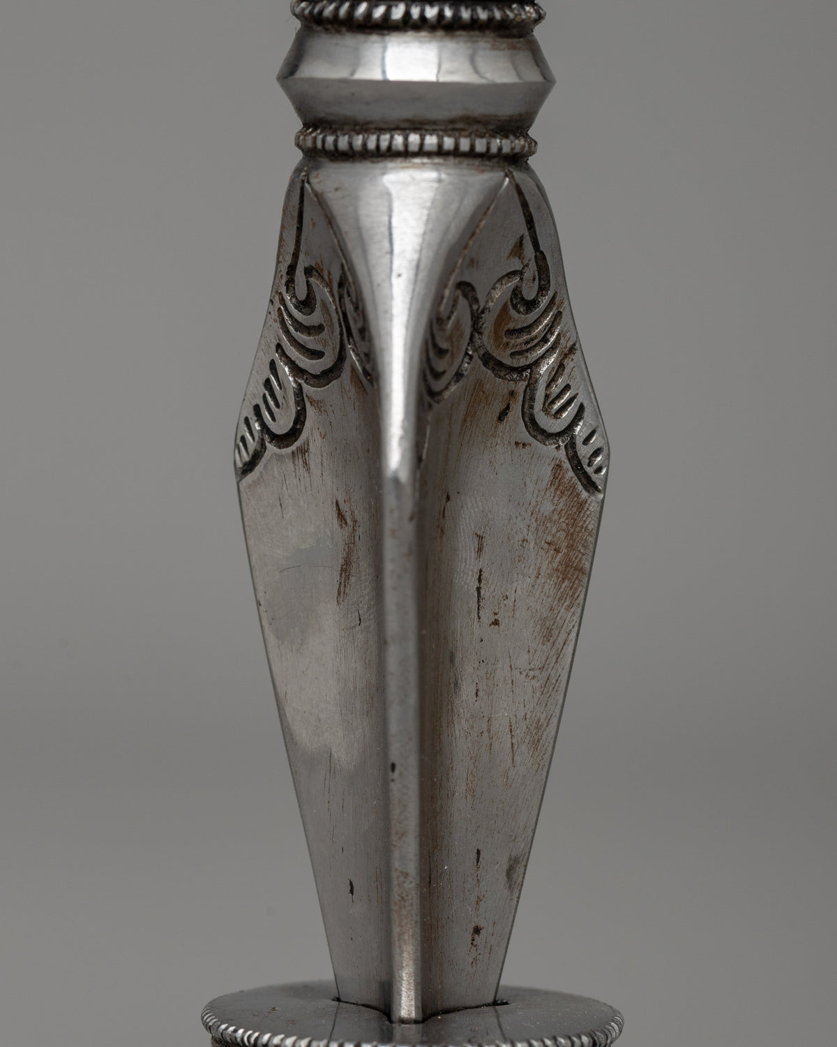 Hand-Carved Horse-Headed Iron Phurba for Ritual Practices |  Spiritual Transformation