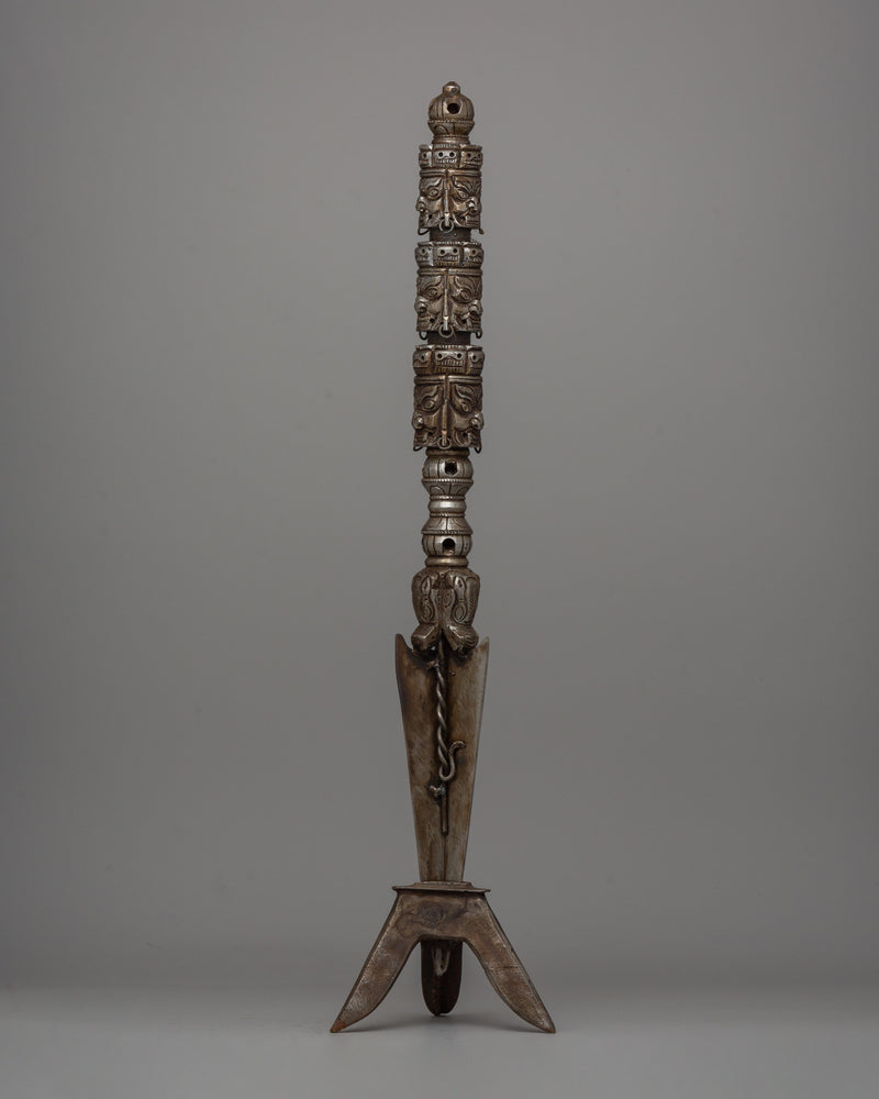 Multi Faced Iron Kila | Traditional Tibetan Tool for Energy Balancing and Rituals