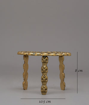 Brass 3 Leg Kapala Stand | Tibetan Spiritual Tool for Meditation and Prayer