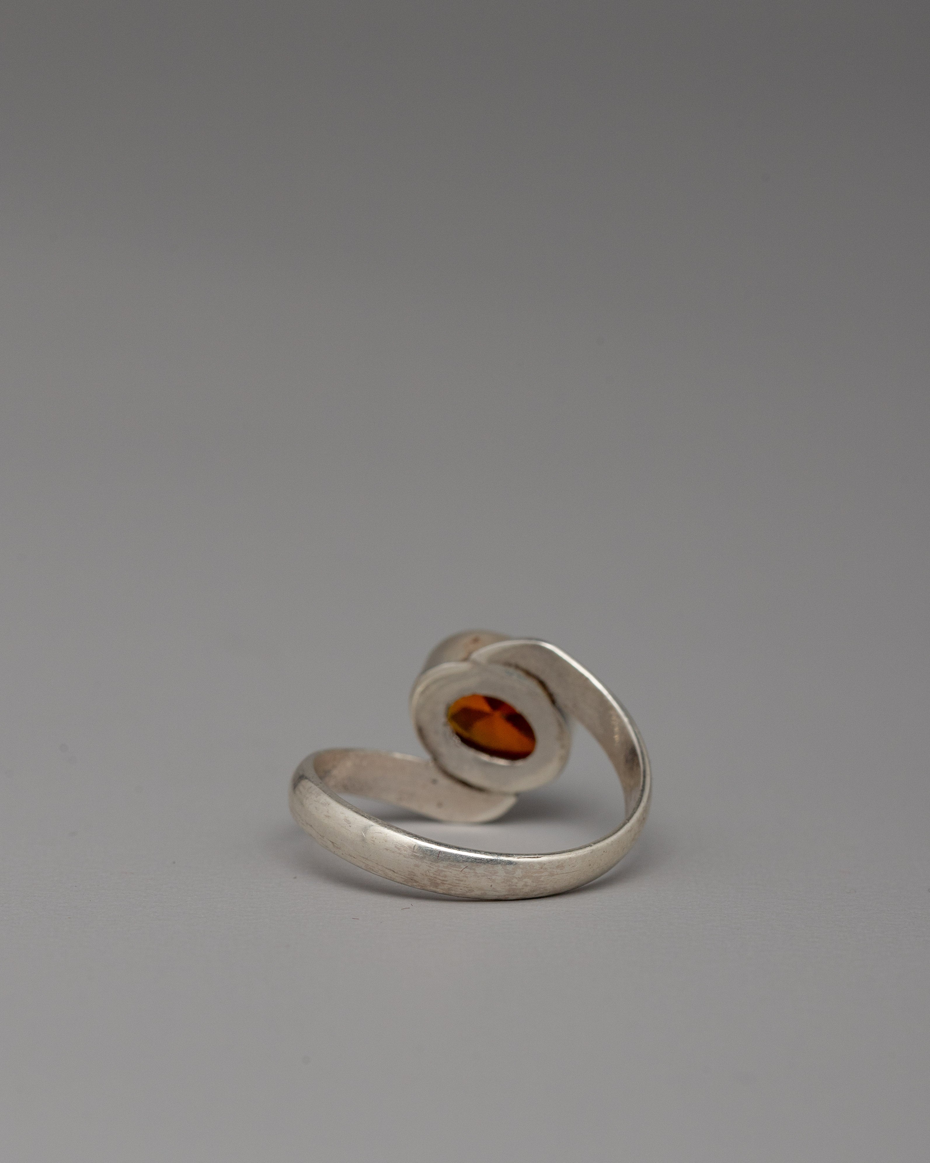 Elegant Silver Ring with Artificial Stone | Handcrafted for Style and Comfort