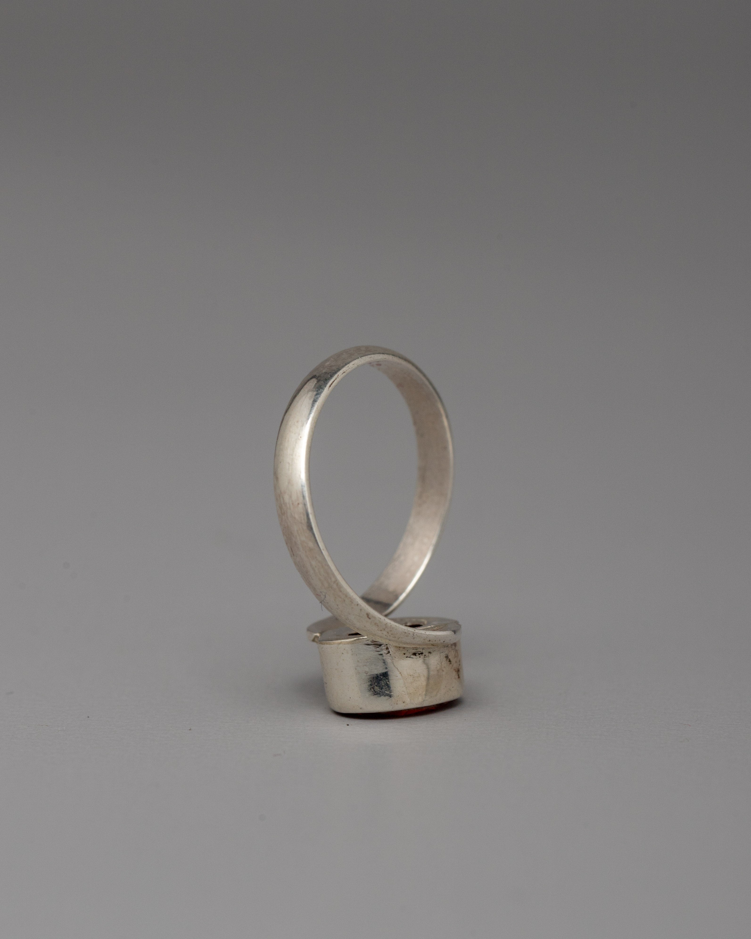 Elegant Silver Ring with Artificial Stone | Handcrafted for Style and Comfort