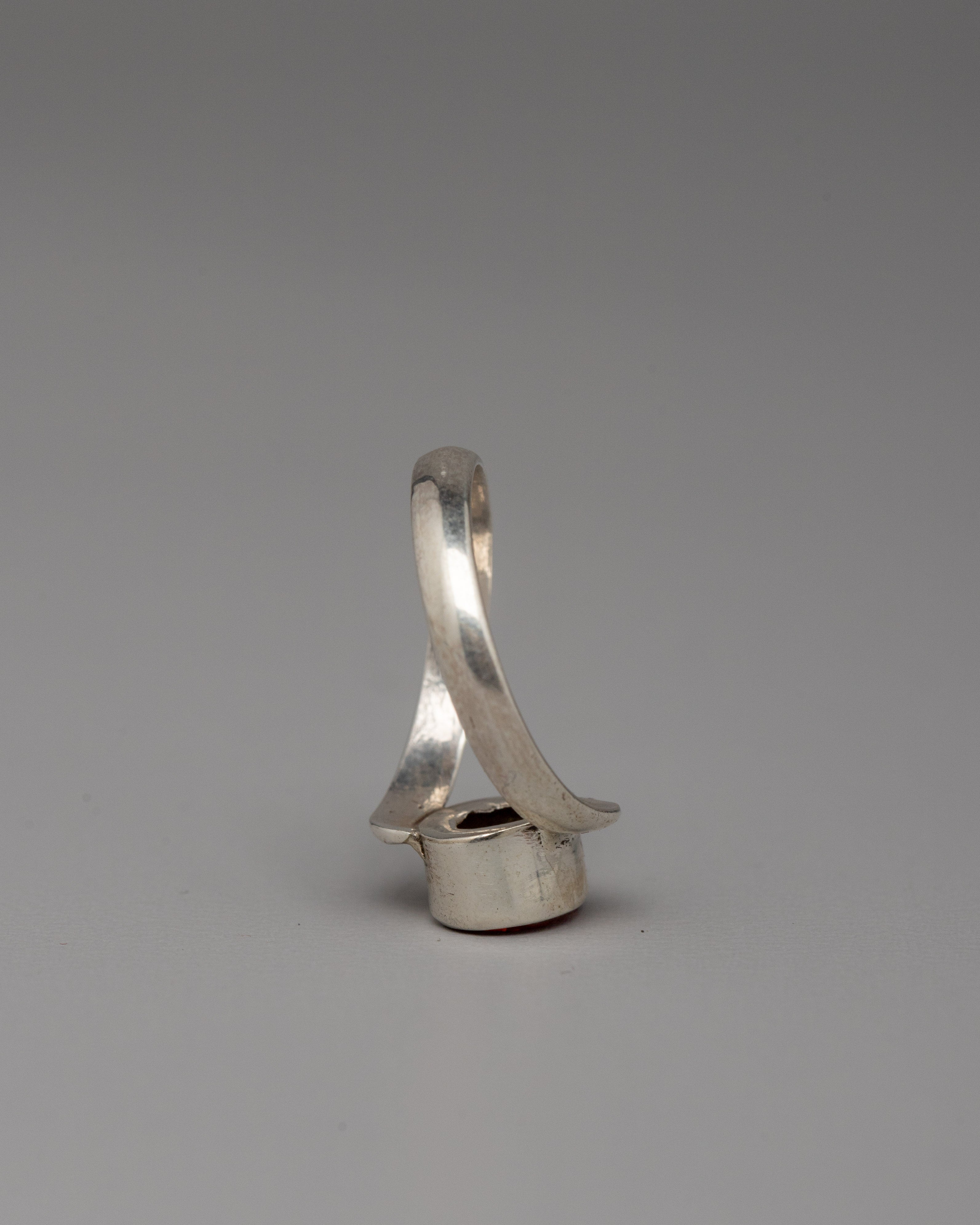Elegant Silver Ring with Artificial Stone | Handcrafted for Style and Comfort