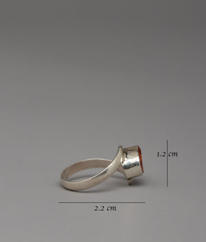 Elegant Silver Ring with Artificial Stone | Handcrafted for Style and Comfort