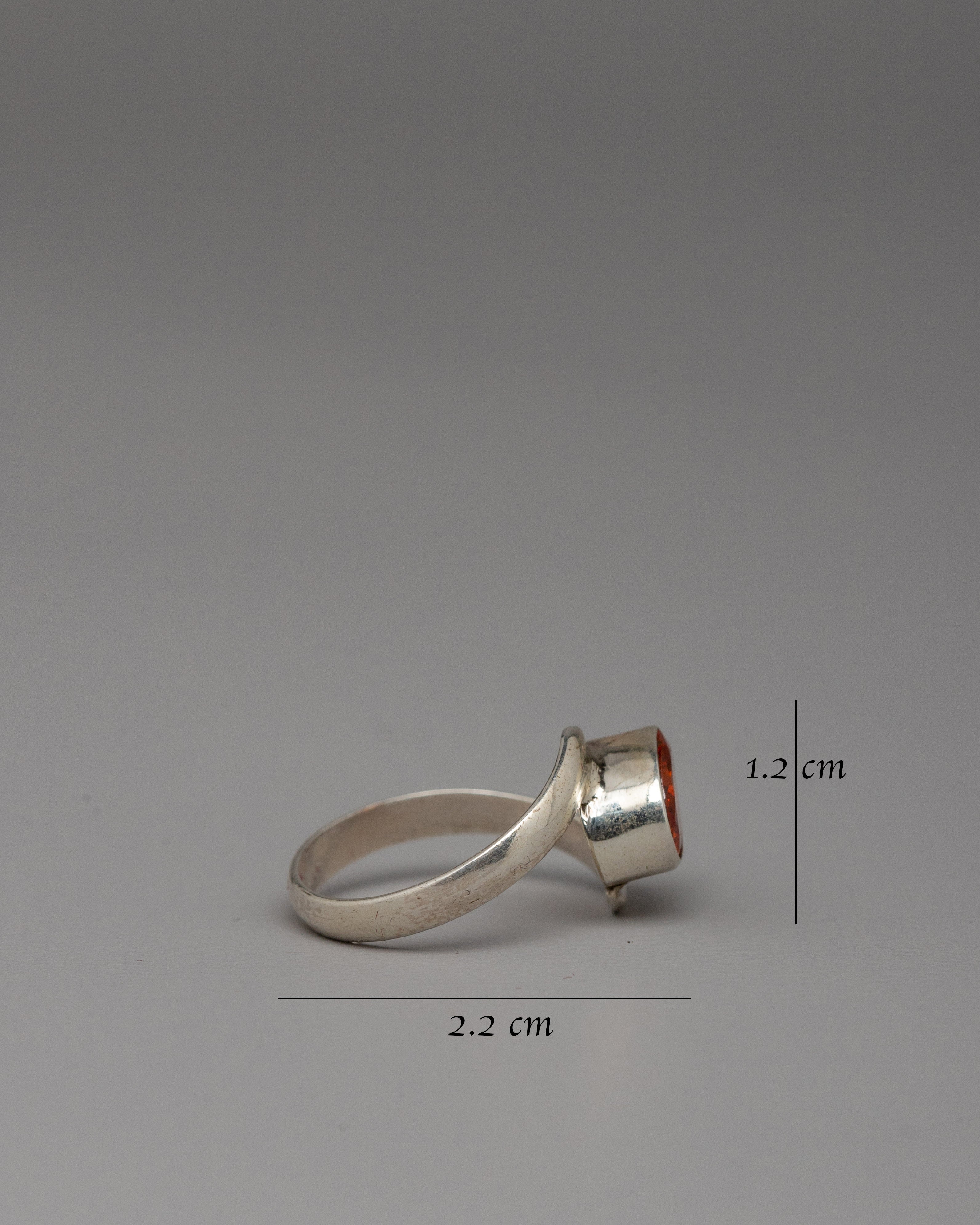 Elegant Silver Ring with Artificial Stone | Handcrafted for Style and Comfort