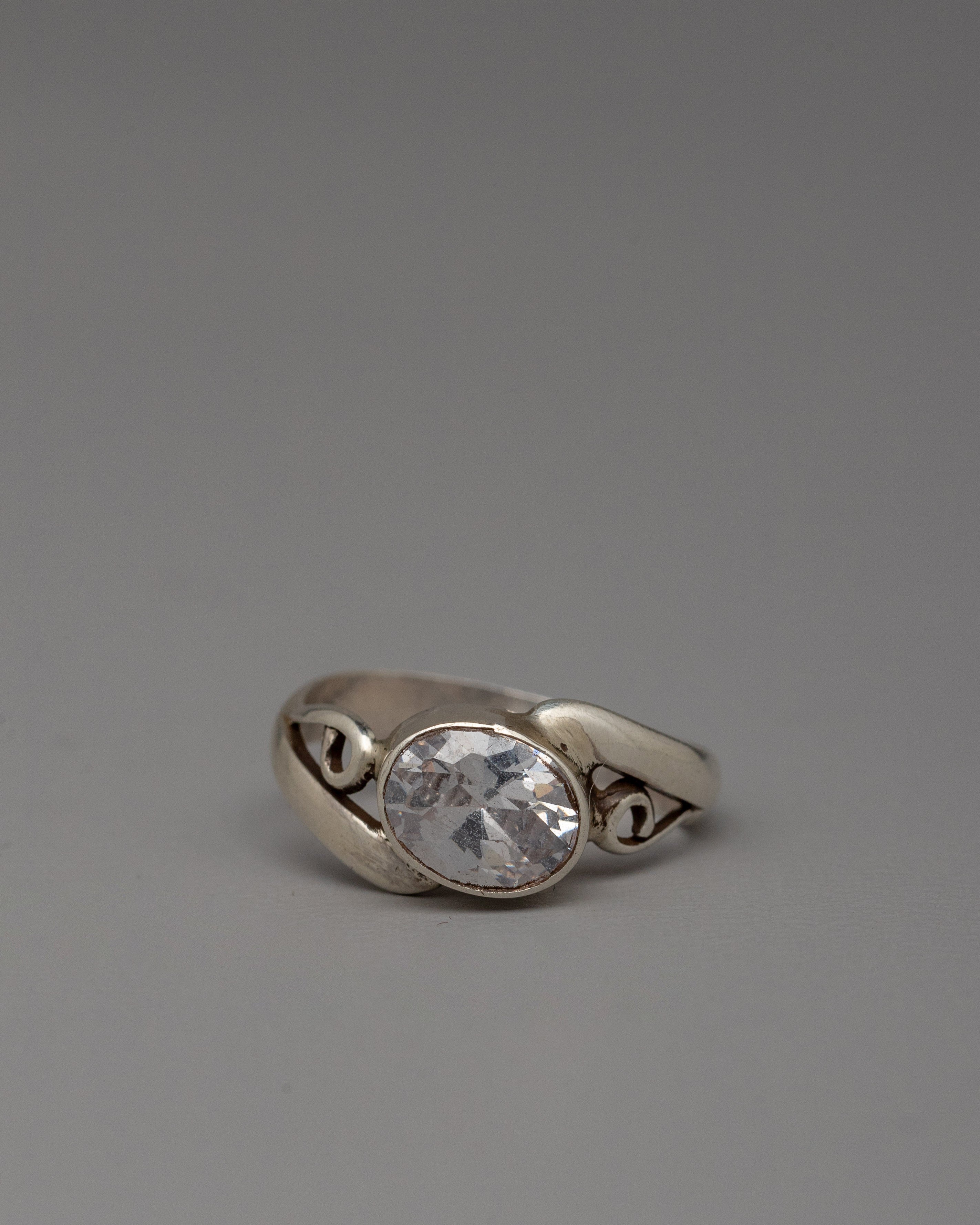 Traditional Himalayan Silver Ring | Artificial Stone Jewelry