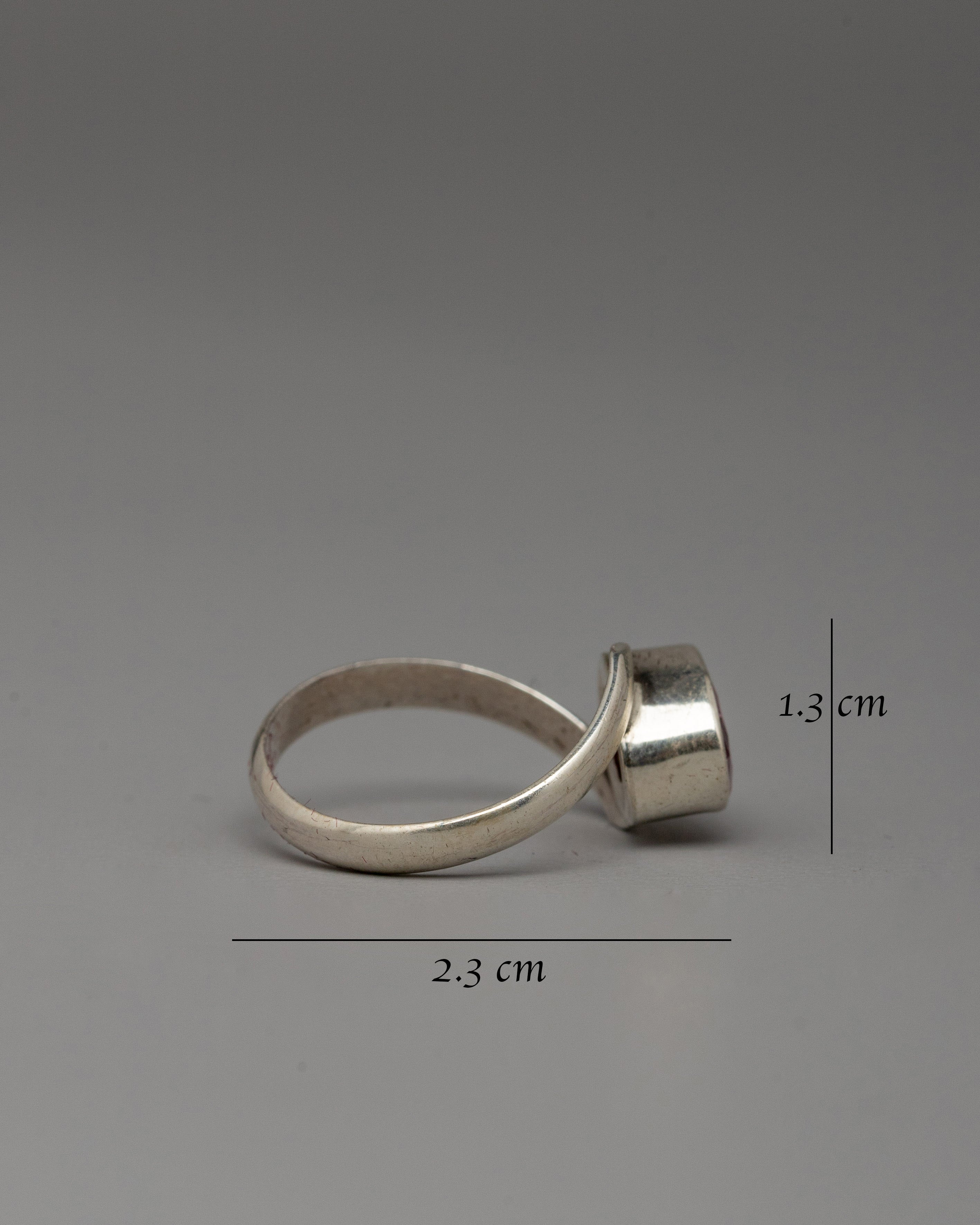 Traditional Tibetan Style Ring | Silver Gemstone Jewelry
