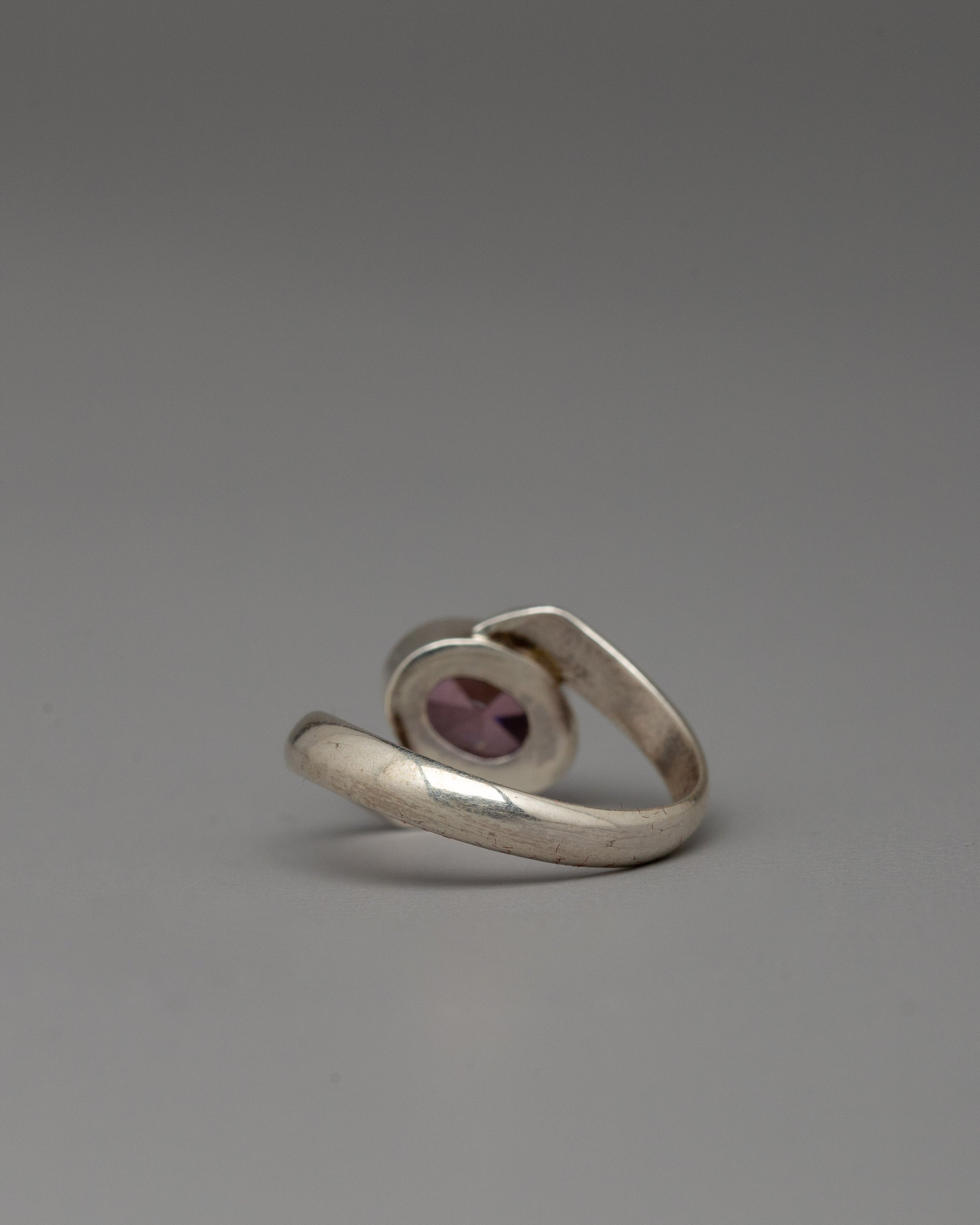Traditional Tibetan Style Ring | Silver Gemstone Jewelry