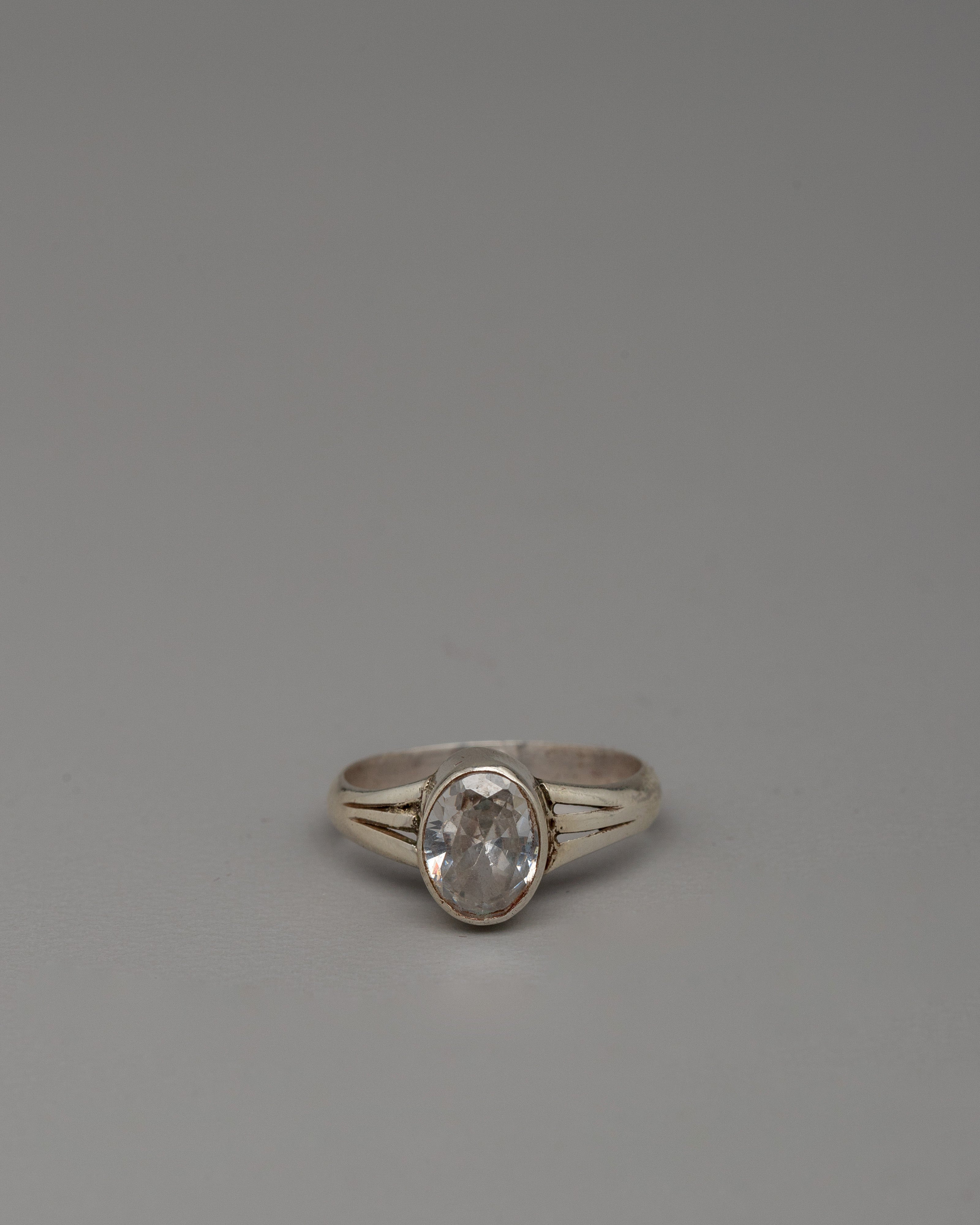 Traditional Gemstone Ring | Silver Stone Setting Jewelry