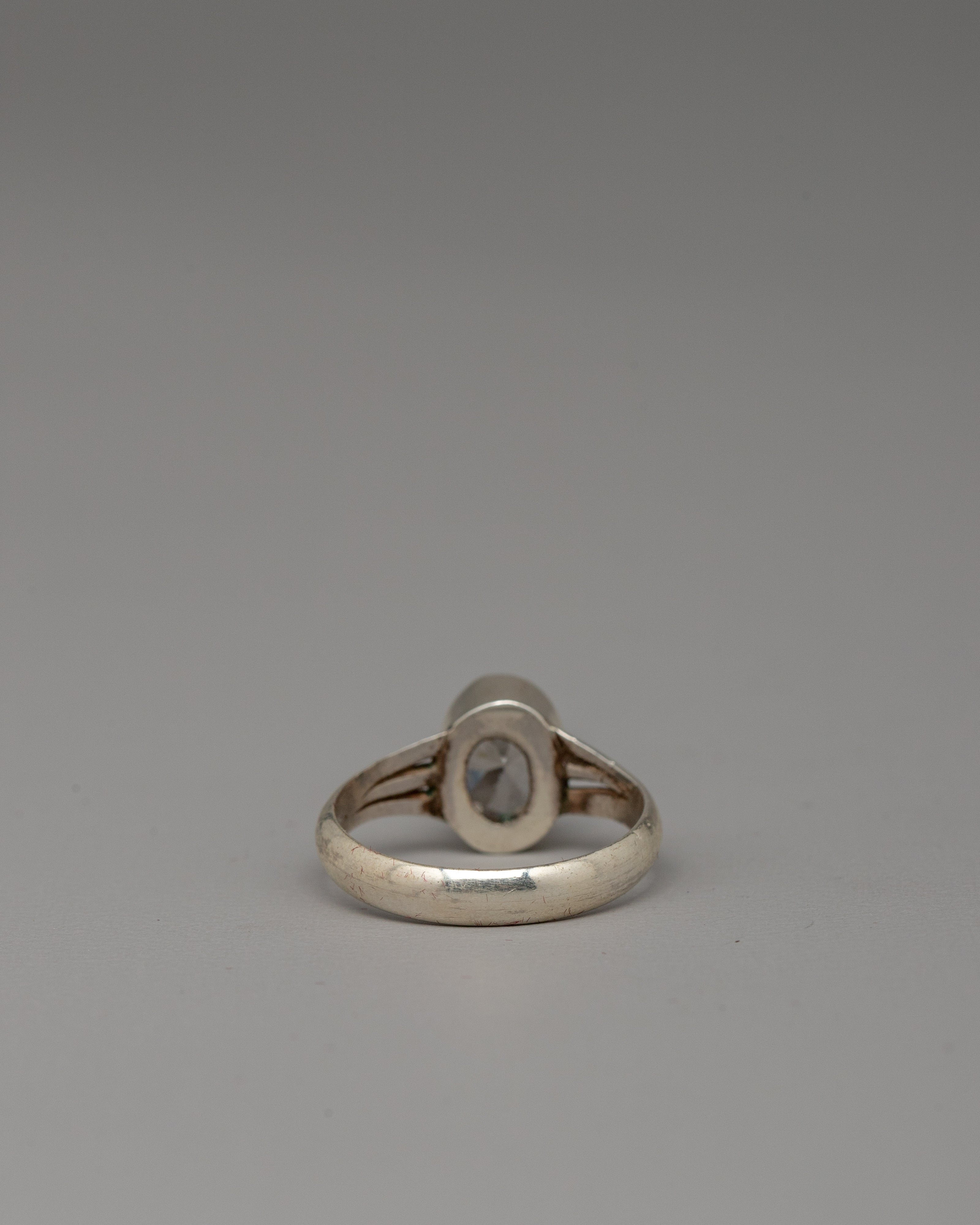 Traditional Gemstone Ring | Silver Stone Setting Jewelry