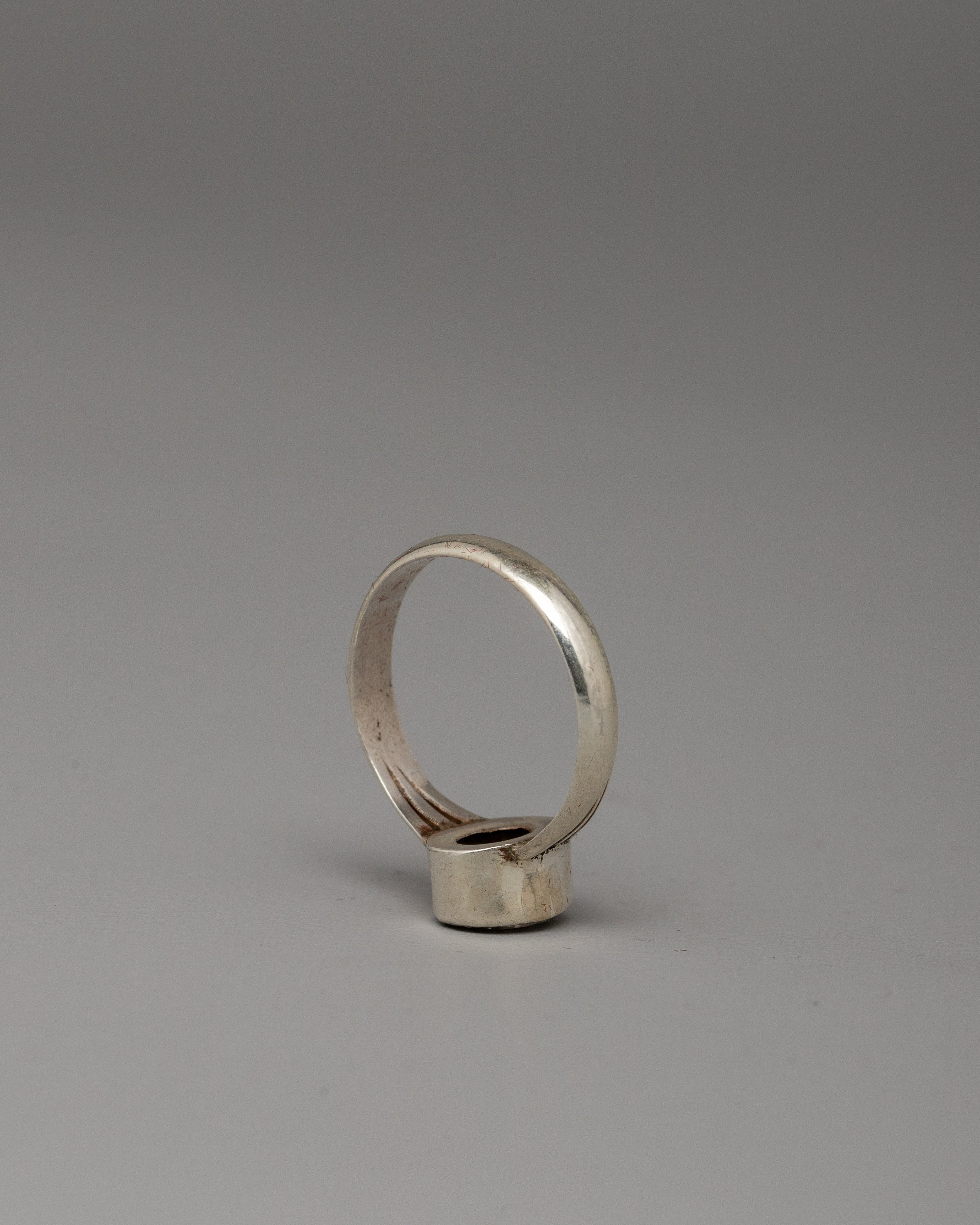 Traditional Gemstone Ring | Silver Stone Setting Jewelry