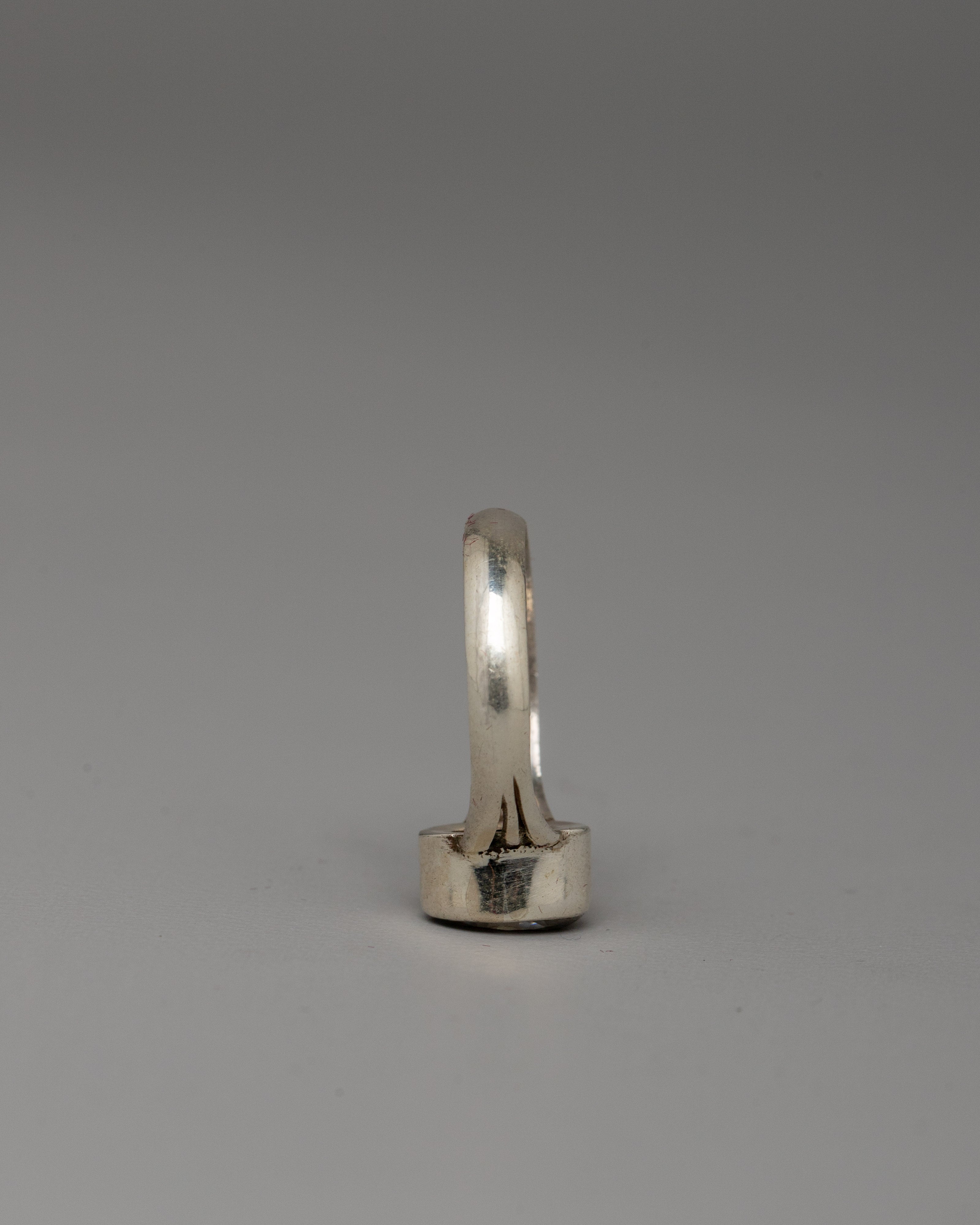 Traditional Gemstone Ring | Silver Stone Setting Jewelry