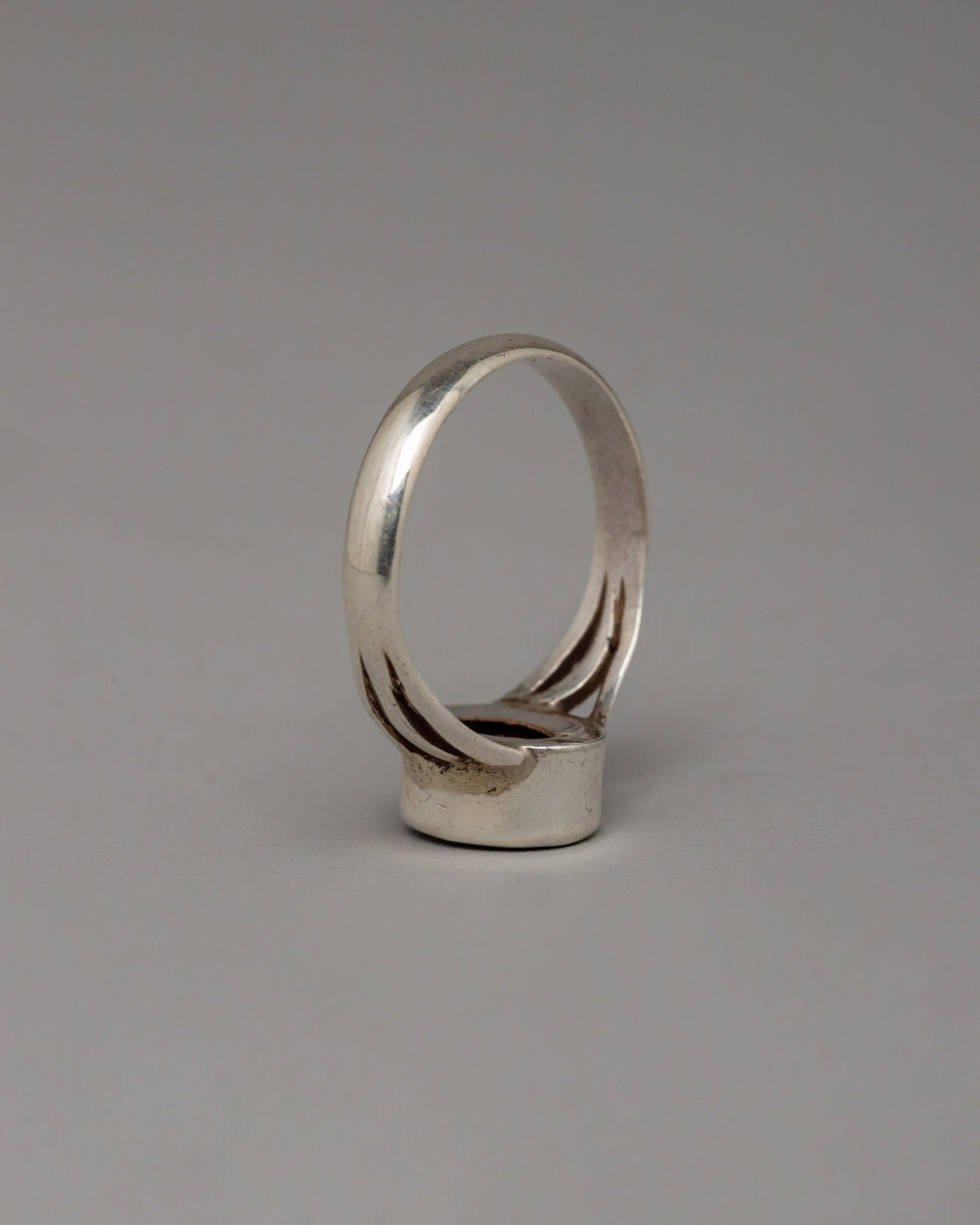 Minimal Silver Ring | Black Artificial Stone Jewelry Ring