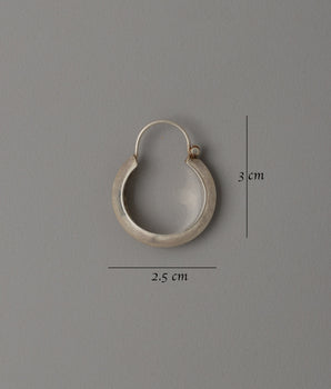 92.5% Silver Small Hoop Earrings | Tibetan Earrings in Pure Silver