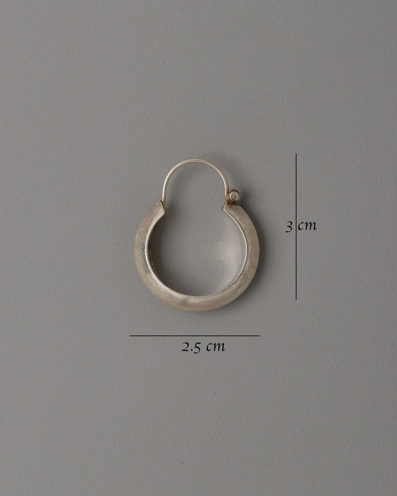 92.5% Silver Small Hoop Earrings | Tibetan Earrings in Pure Silver