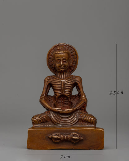 Oxidized Copper Fasting Buddha Statue | Dhyani Buddha Figurine for Spiritual Spaces