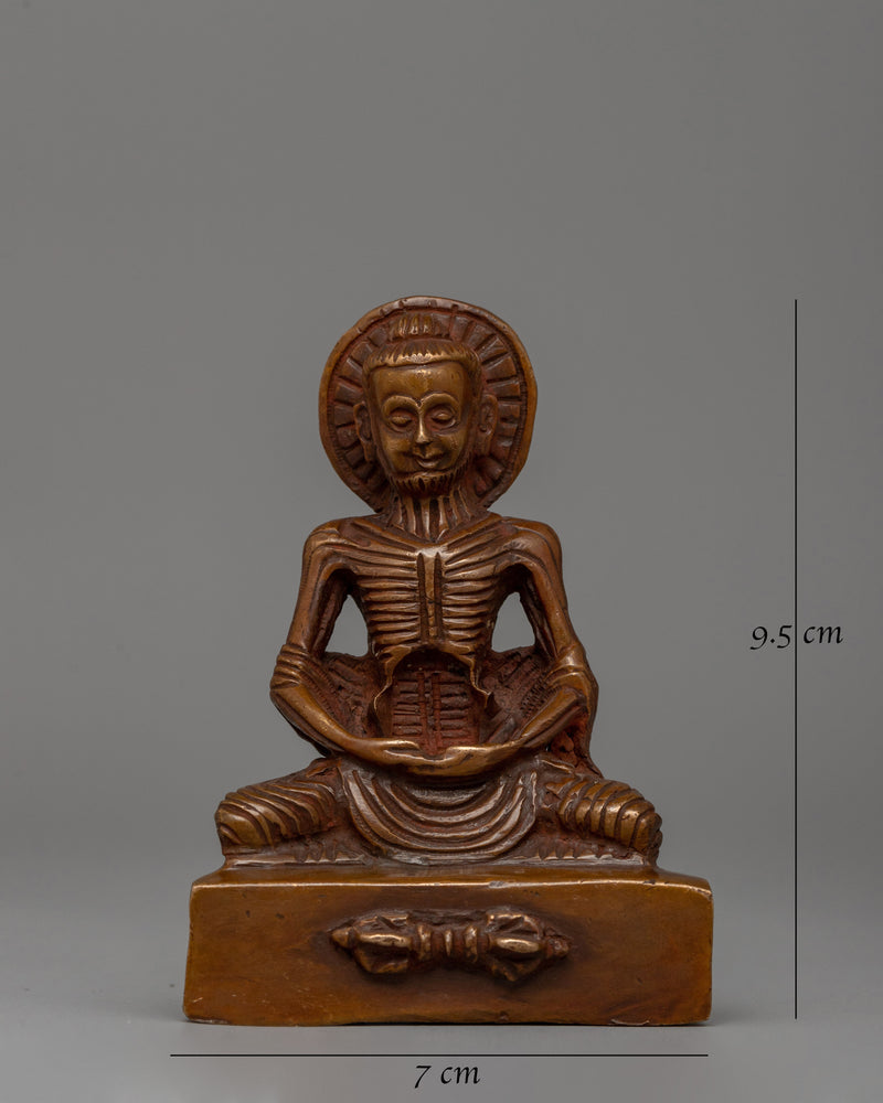 Oxidized Copper Fasting Buddha Statue | Dhyani Buddha Figurine for Spiritual Spaces