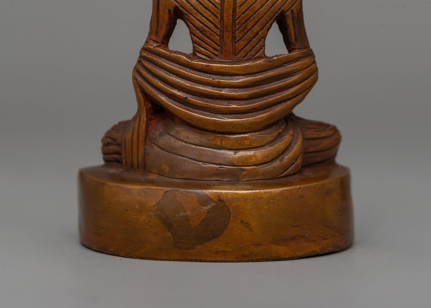 Oxidized Copper Fasting Buddha Statue | Dhyani Buddha Figurine for Spiritual Spaces