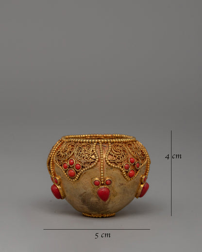 Gold-Plated Golpa Offering Bowl | Sacred Ritual and Decor