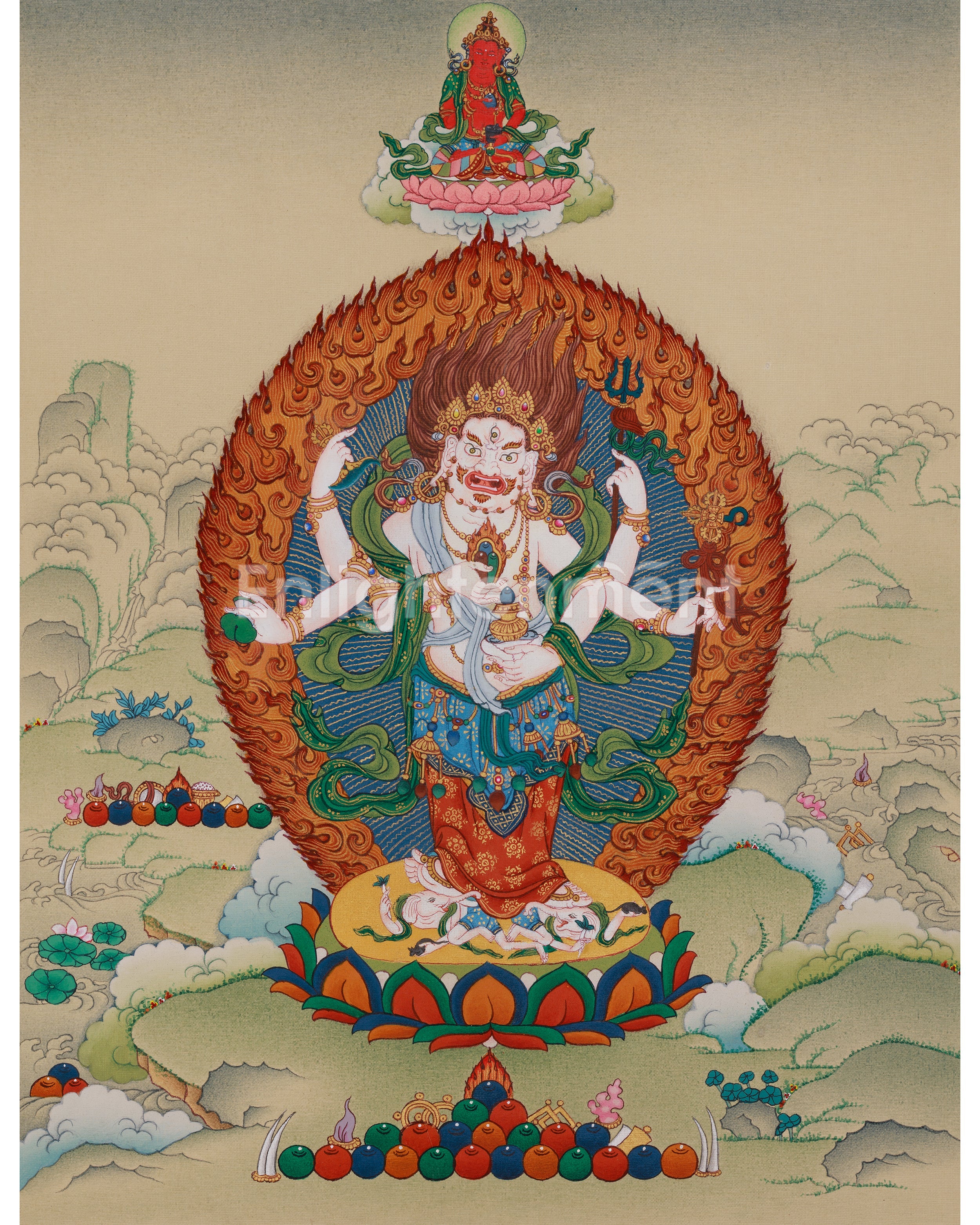 White Mahakala with Vajradharma Thangka