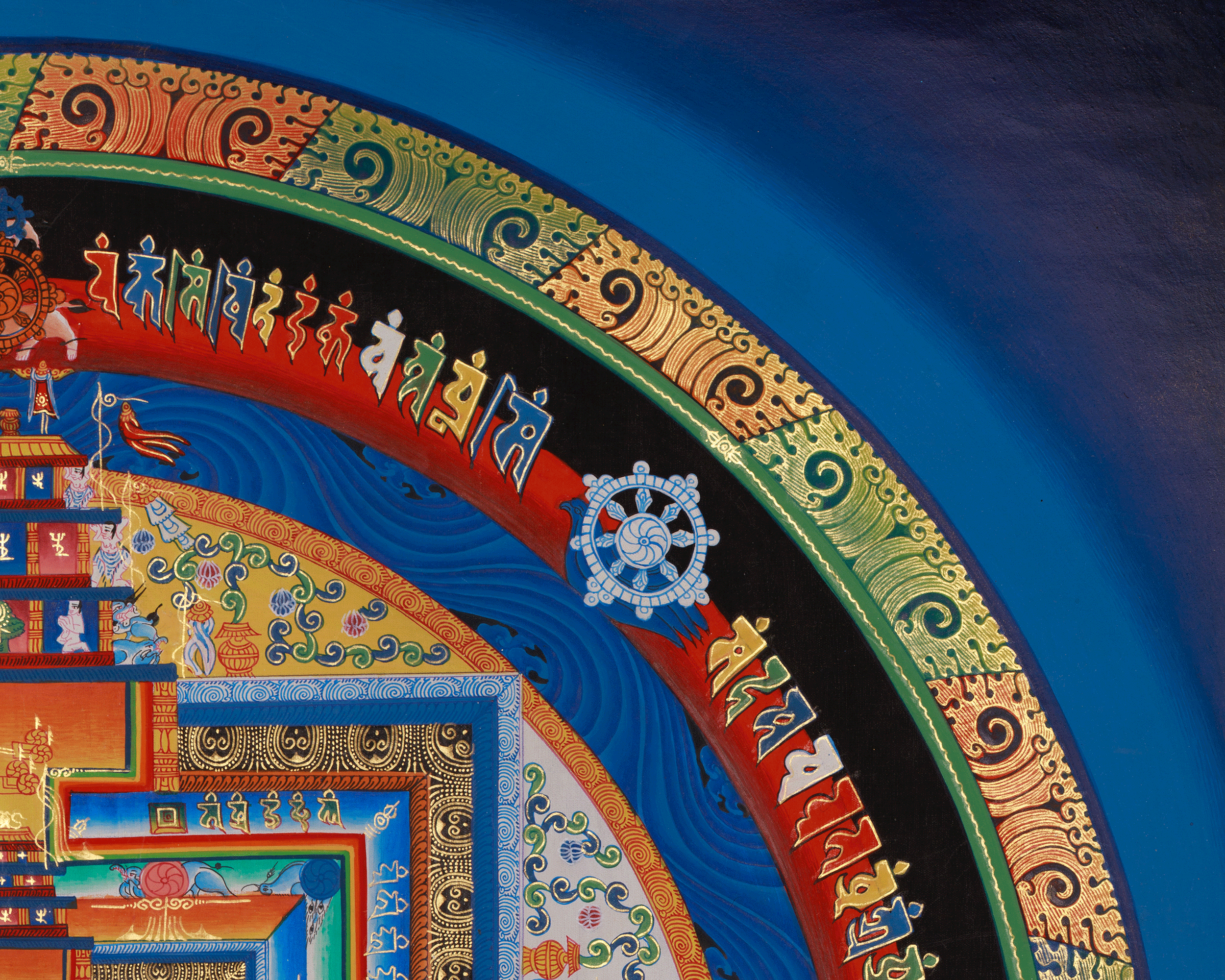 Traditional Art of Kalachakra Mandala | Sacred Wheel of Time Thangka for Meditation