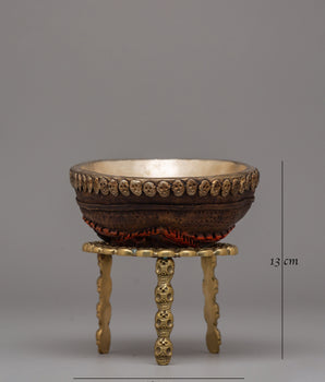 Kapala Skull Cup with Stand Set | Ritual Tool for Tantric Buddhist Practices