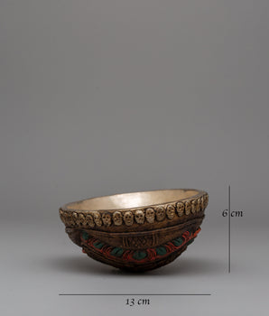 Sacred Kapala Skull Cup | Ritual Tool for Spiritual Offerings and Enlightenment