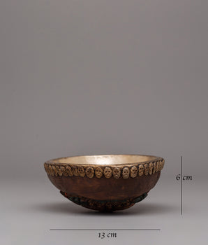 Tibetan Kapala Ritual Bowl | Spiritual Artifact for Rituals and Offerings
