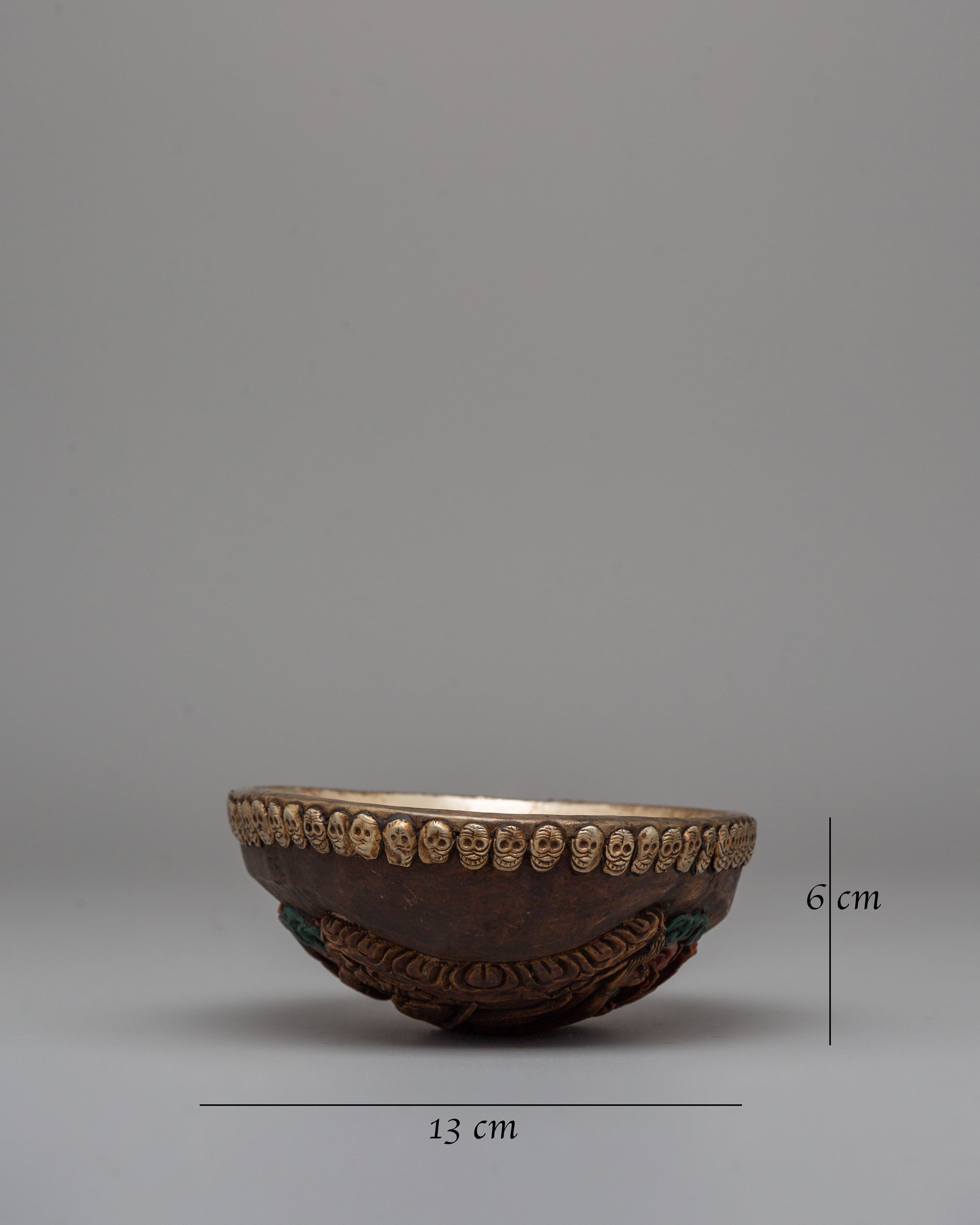 Tibetan Vajrayana Kapala | Buddhist Ritual Offering Vessel