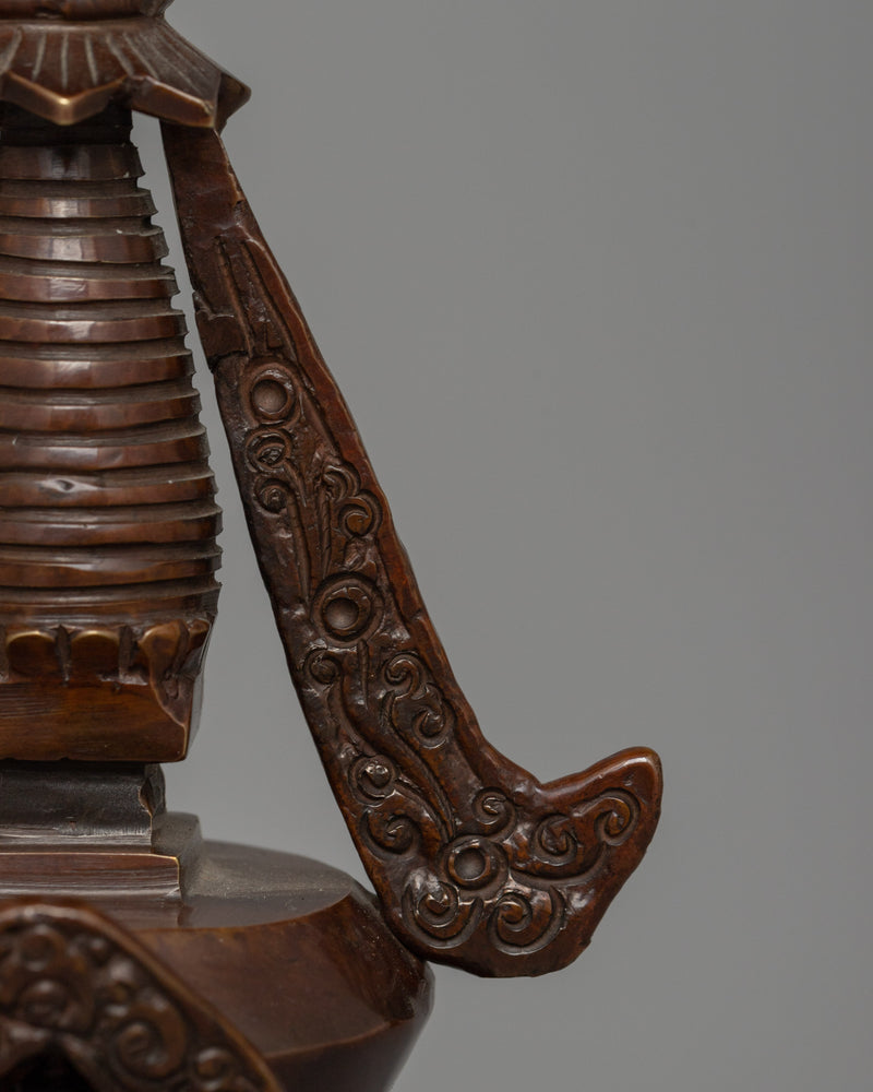 Traditionally Handcarved Stupa for Decor | A Sacred Buddhist Symbol of Enlightenment