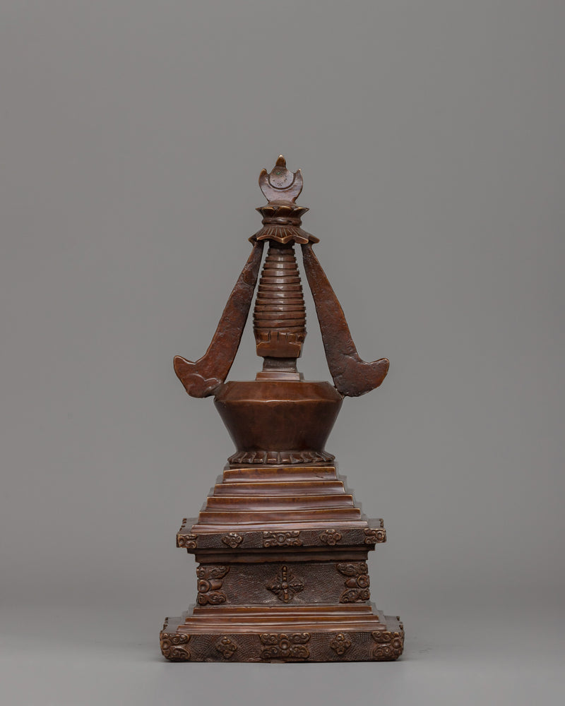 Traditionally Handcarved Stupa for Decor | A Sacred Buddhist Symbol of Enlightenment