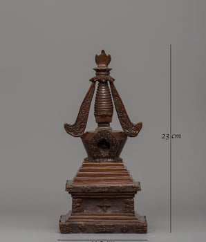 Traditionally Handcarved Stupa for Decor | A Sacred Buddhist Symbol of Enlightenment