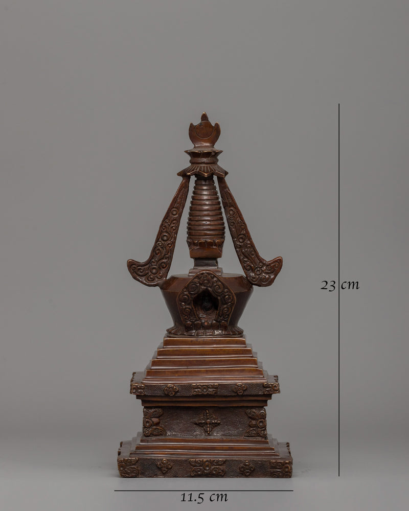 Traditionally Handcarved Stupa for Decor | A Sacred Buddhist Symbol of Enlightenment