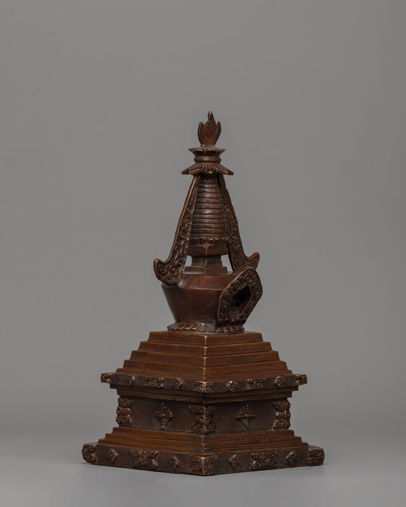 Traditionally Handcarved Stupa for Decor | A Sacred Buddhist Symbol of Enlightenment