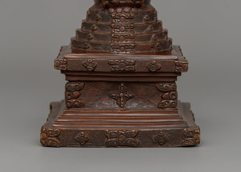 24cm Chorten Tibetan Stupa Artwork | Handcrafted Religious Craftsmanship