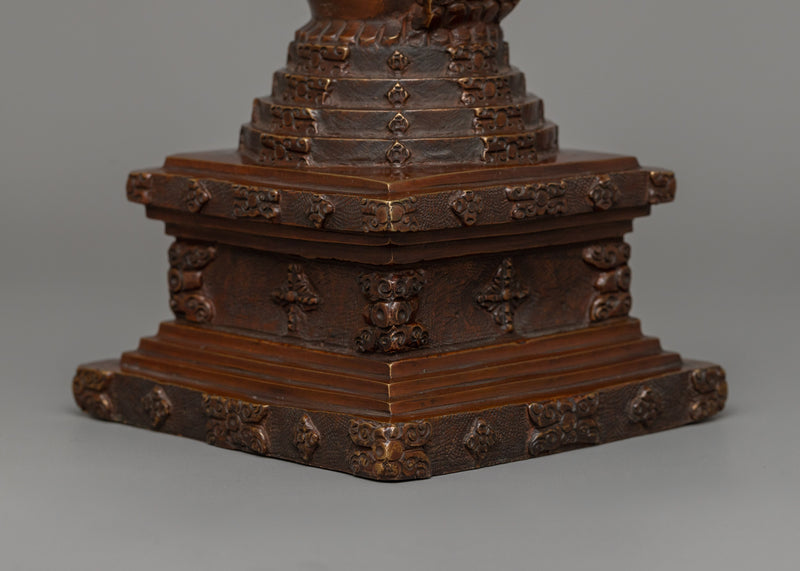 24cm Chorten Tibetan Stupa Artwork | Handcrafted Religious Craftsmanship