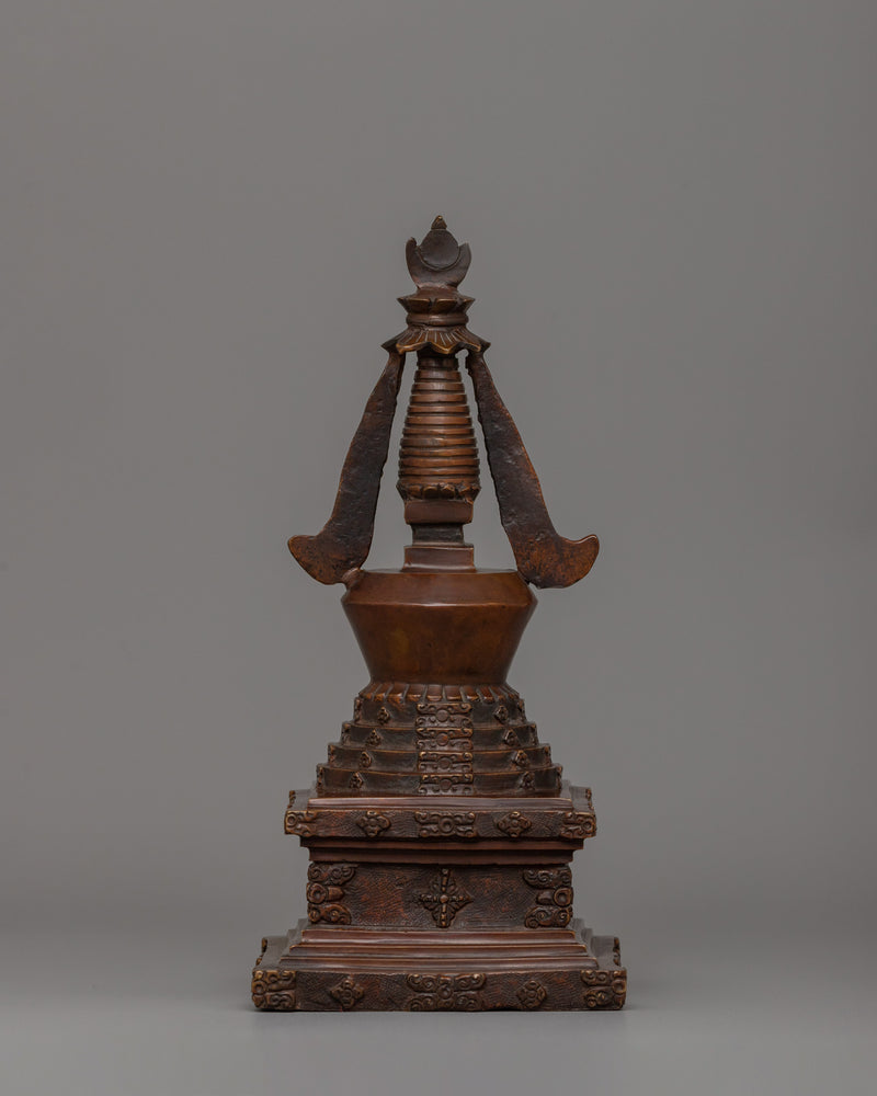 24cm Chorten Tibetan Stupa Artwork | Handcrafted Religious Craftsmanship