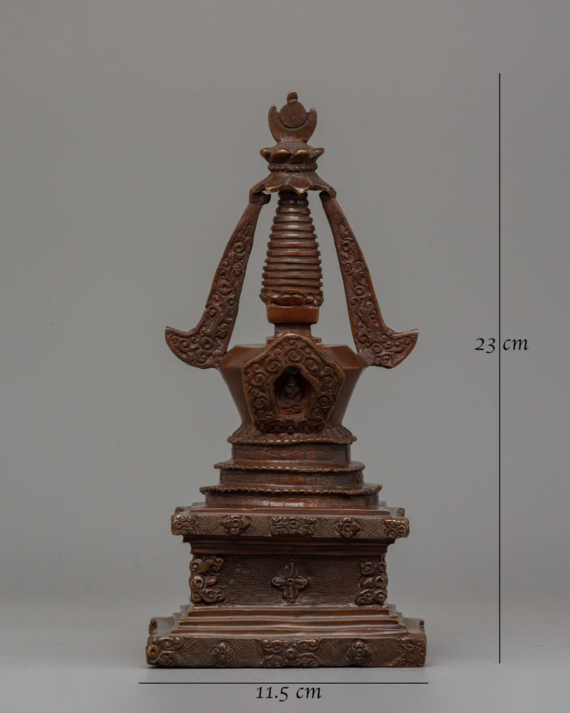 Traditionally Hand-Carved Stupa | A Sacred Symbol of Buddhist Wisdom