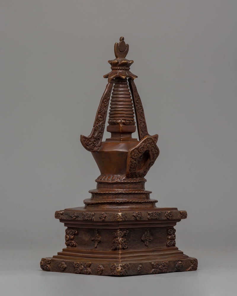 Traditionally Hand-Carved Stupa | A Sacred Symbol of Buddhist Wisdom