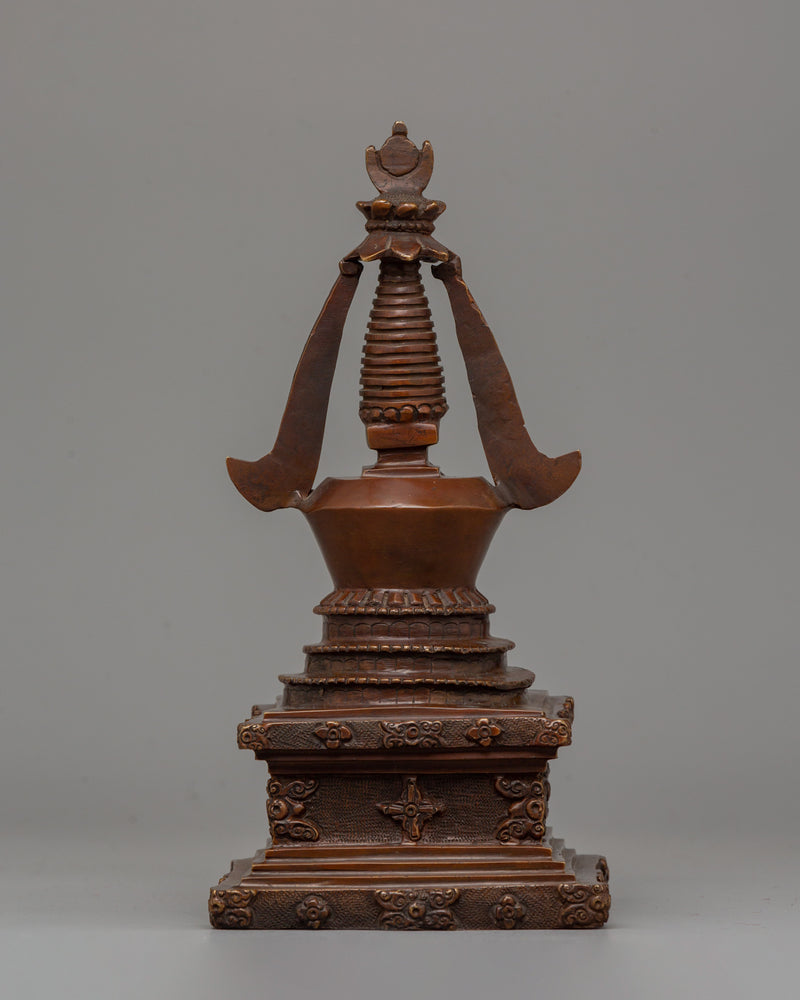 Traditionally Hand-Carved Stupa | A Sacred Symbol of Buddhist Wisdom