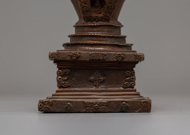 Traditionally Hand-Carved Stupa | A Sacred Symbol of Buddhist Wisdom