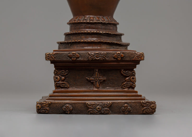 Traditionally Hand-Carved Stupa | A Sacred Symbol of Buddhist Wisdom