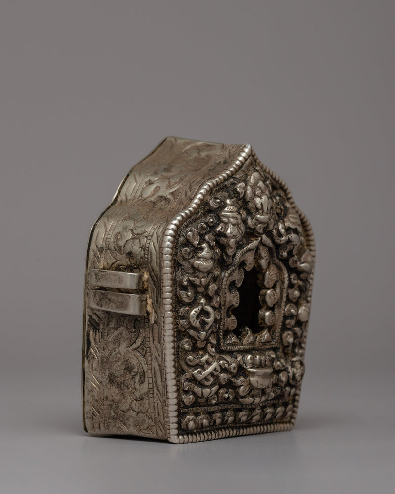 Buddhist Tibetan Prayer Box | Authentic Ghau for Rituals, Meditation, and Protection