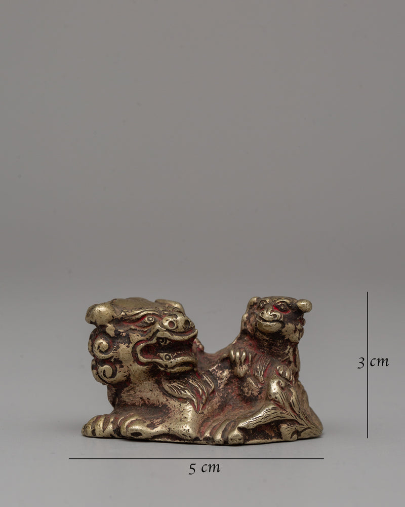 White Metal Lion Statue |  Perfect for Shrines and Decor