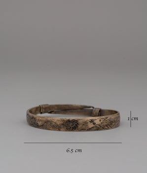 Handcrafted White Metal Bracelet | Tibetan Bangle for Spiritual Wear
