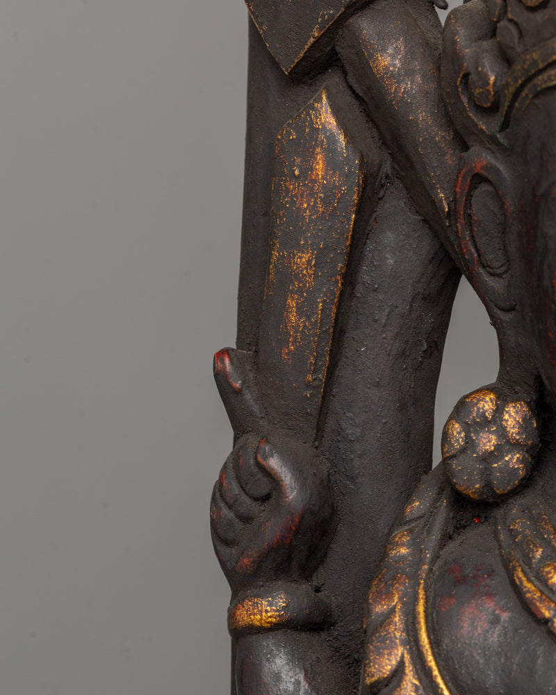 Hand-Carved Indrani Wooden Strut | Spiritual Art Work and Home Decor