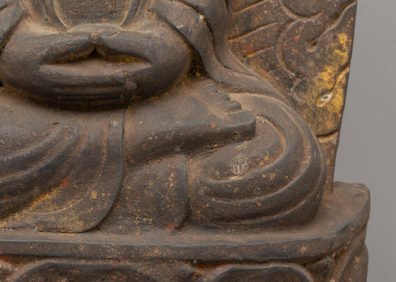 Wooden Amitabha Buddha Statue | Buddha for Altar and Meditation