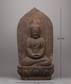 Wooden Amitabha Buddha Statue | Buddha for Altar and Meditation