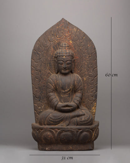 Wooden Amitabha Buddha Statue | Buddha for Altar and Meditation