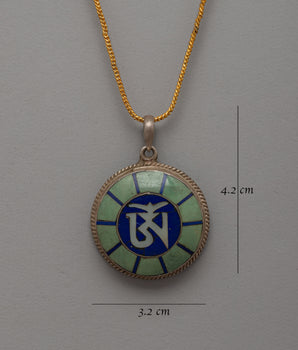 Handmade Om Locket | Sacred Jewelry with Lapis Lazuli and Turquoise