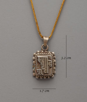 Om Mani Padma Hum Mantra Locket | Handcrafted Silver Locket for Spiritual Protection
